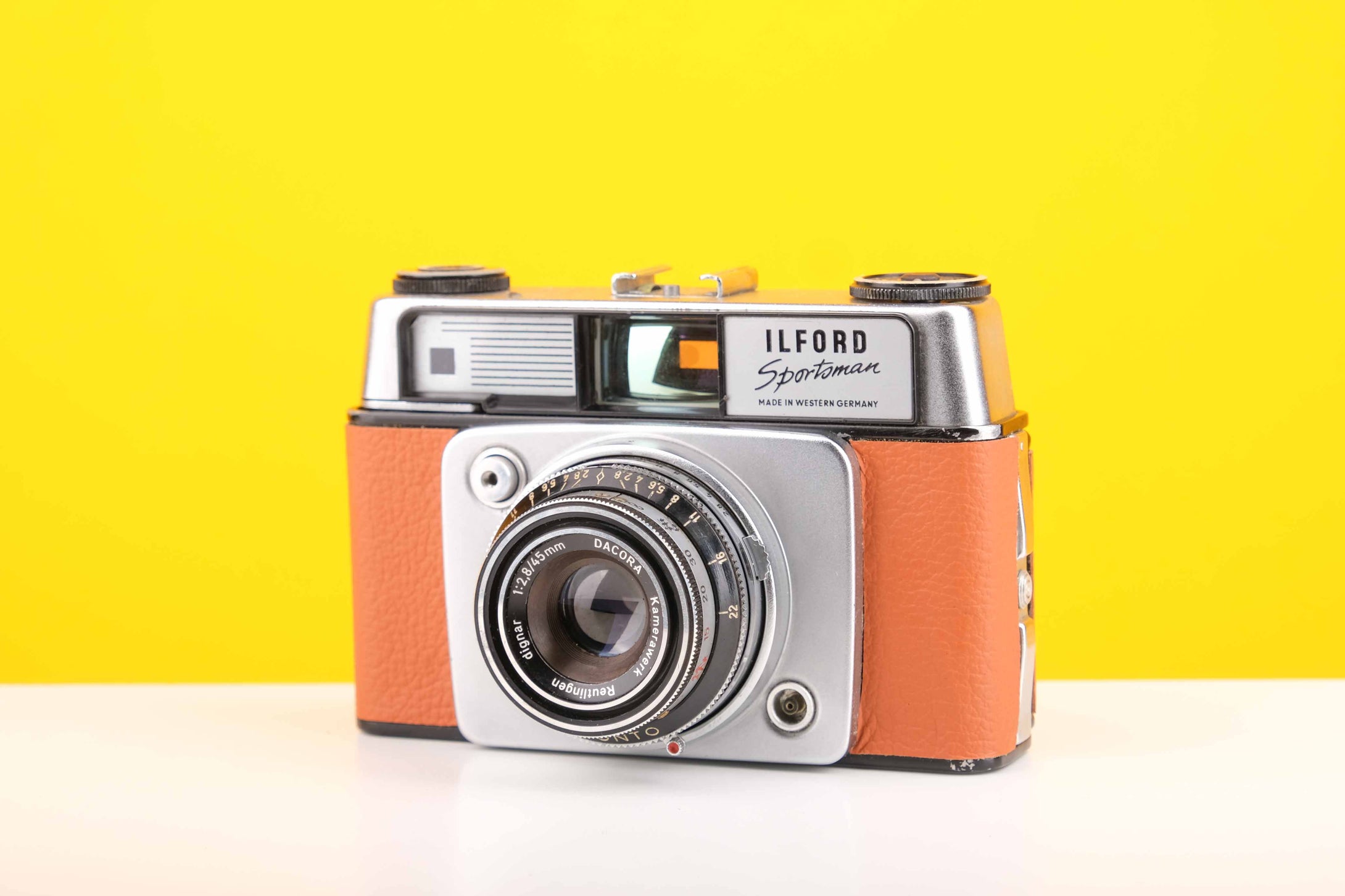 Ilford Sportsman 35mm Viewfinder Film Camera in Orange