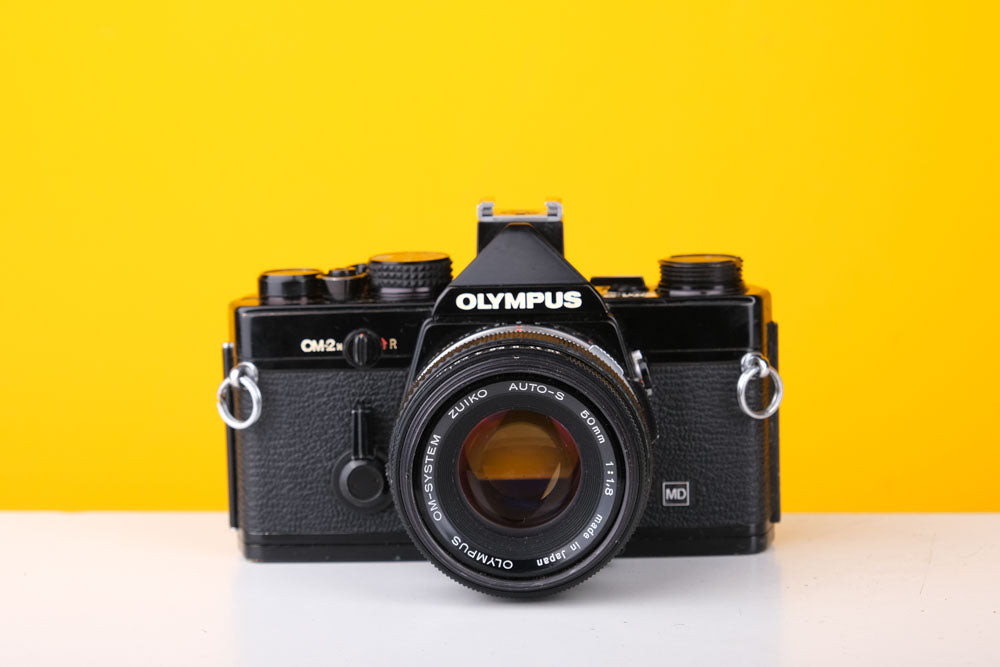 Olympus OM-2n MD Black 35mm Film Camera with Zuiko 50mm f/1.8 Lens