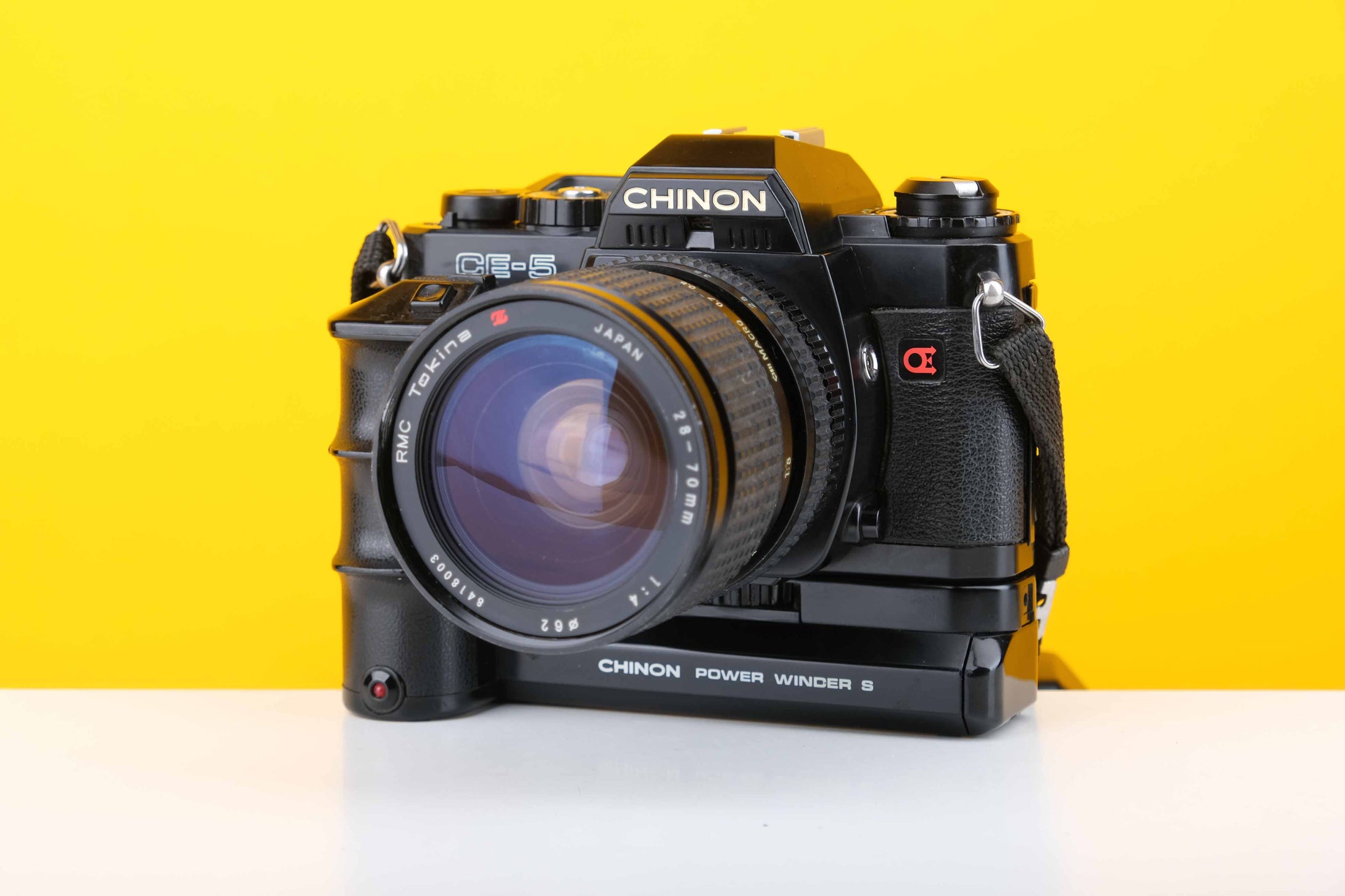 Chinon CE-5 35mm Film Camera with Tokina RMC 28-70mm f4 Lens an Chinon Power Winder S