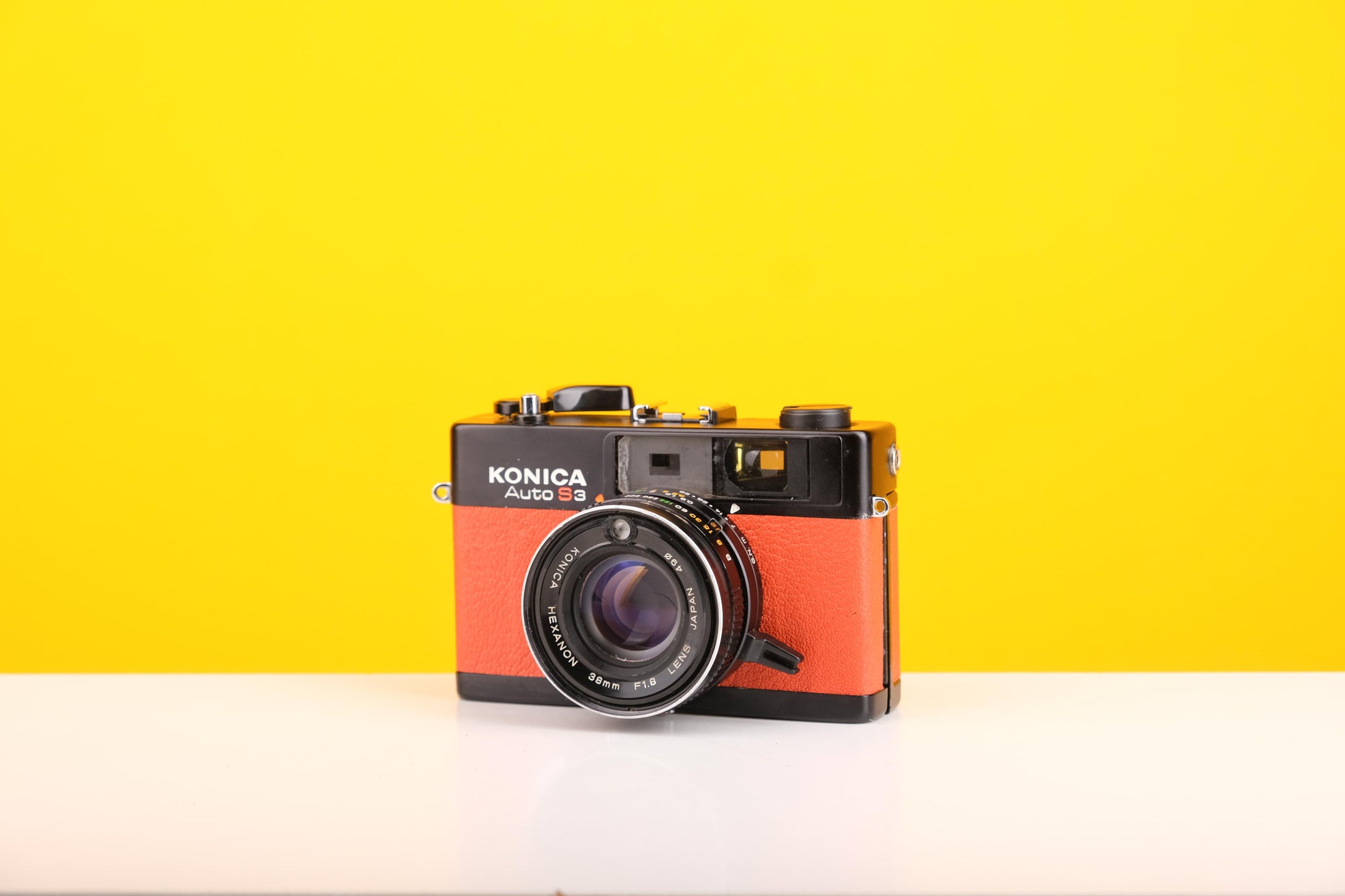 Konica Auto S3 35mm Rangefinder Film Camera in Orange