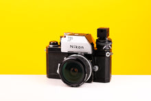 Load image into Gallery viewer, Nikon F Photomic 35mm SLR Film Camera with Nikon Nikkor 28mm f3.5 Lens and KM-Q Light Meter Attachment
