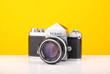 Load image into Gallery viewer, Nikon F 35mm SLR Film Camera with Nikkor-S Auto 58mm f1.4 Lens and Lens Hood
